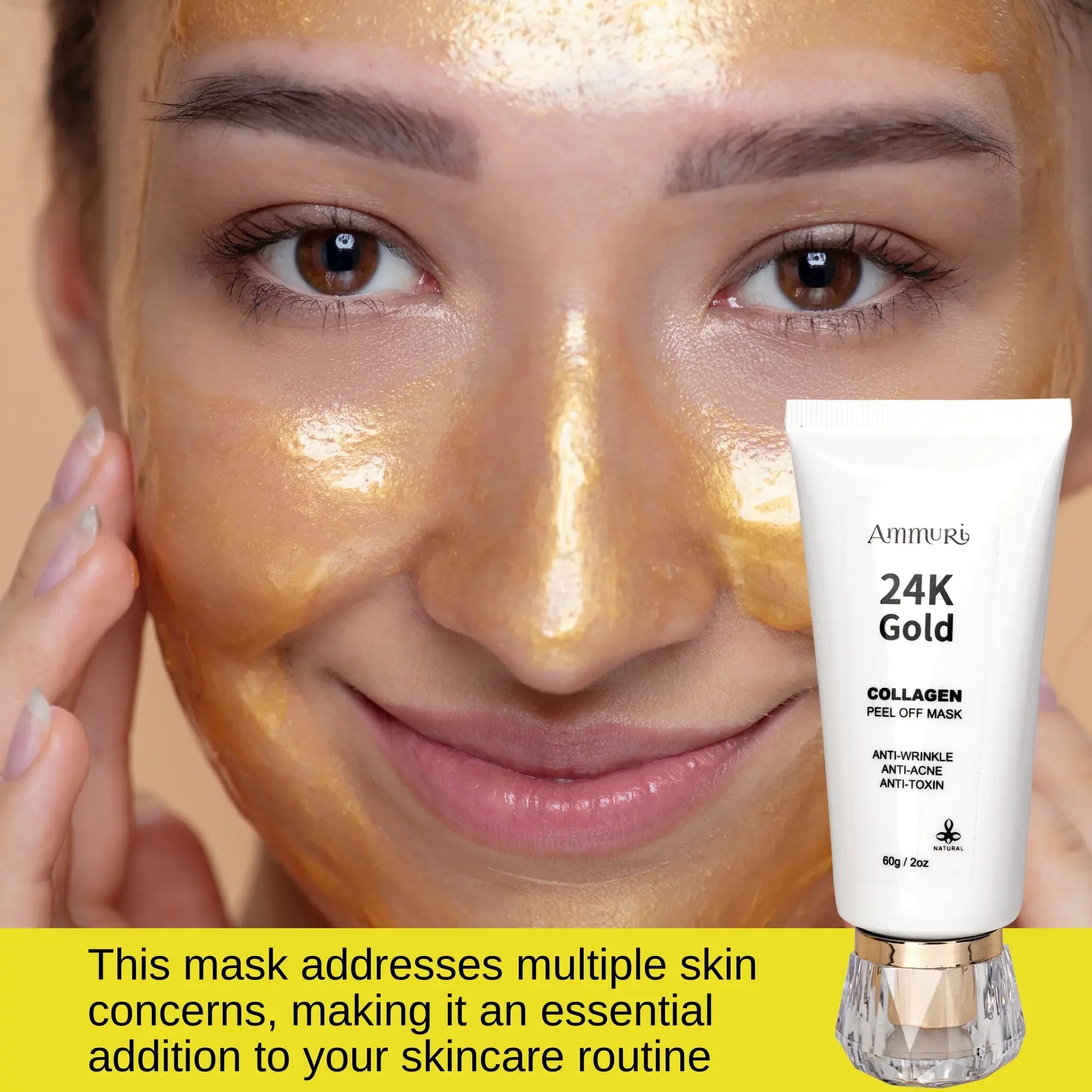24K Gold Peel-Off Face Mask for Radiance & Deep Cleansing | Ammuri-1