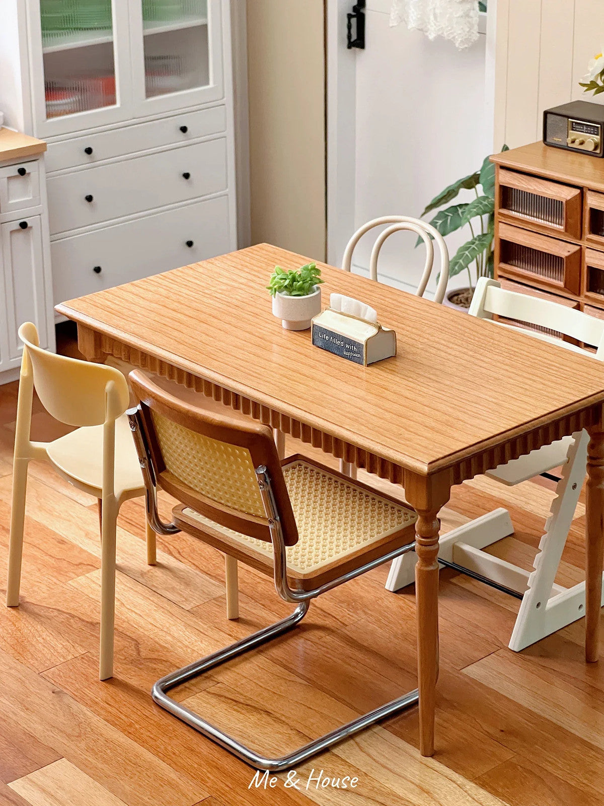 1:6 Dollhouse Miniature Dining Table – Vintage Mini Furniture