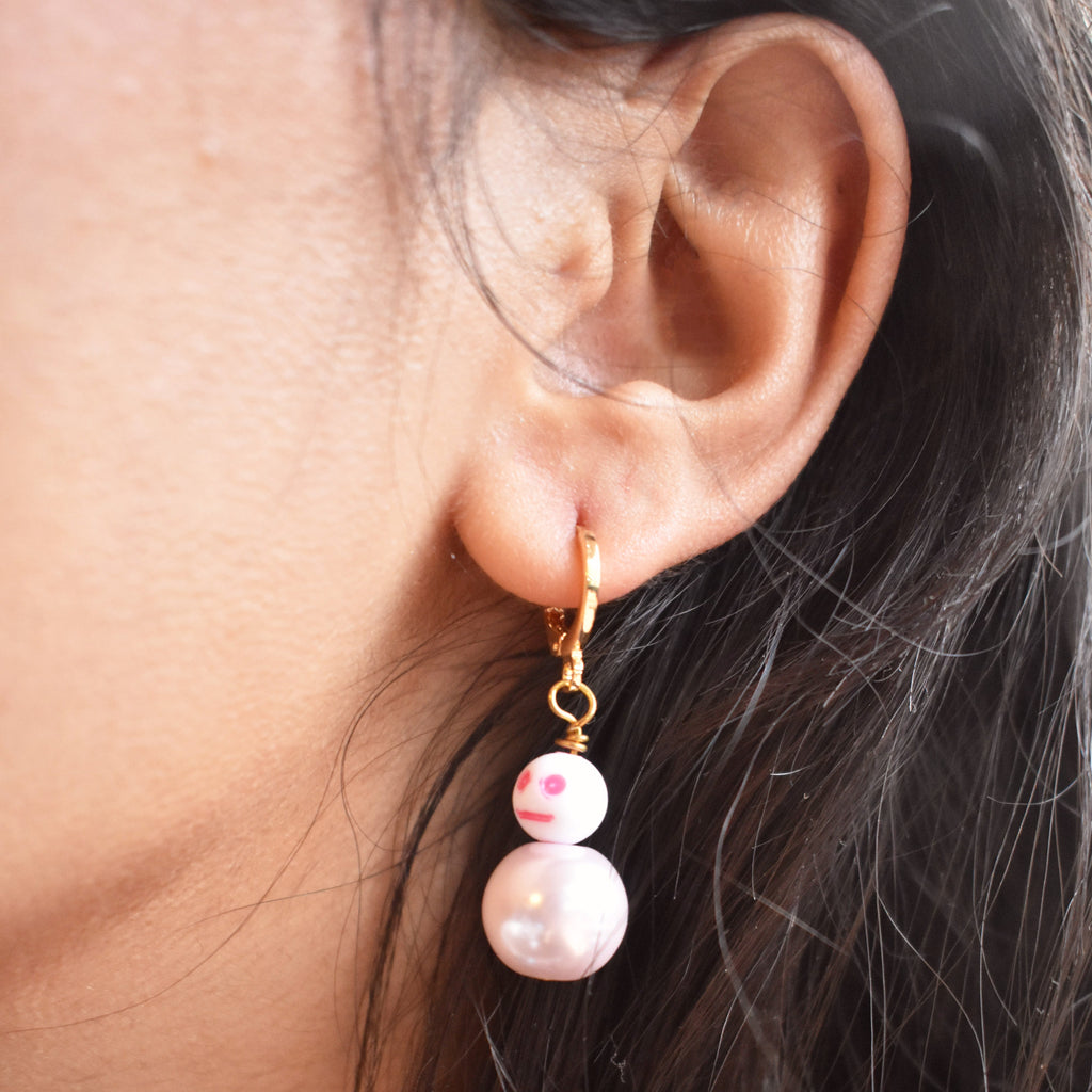 Pink, In my feelings earrings, Huggie Earrings, Pink Statement Earrings, Statement Earrings | by lovedbynlanla-3