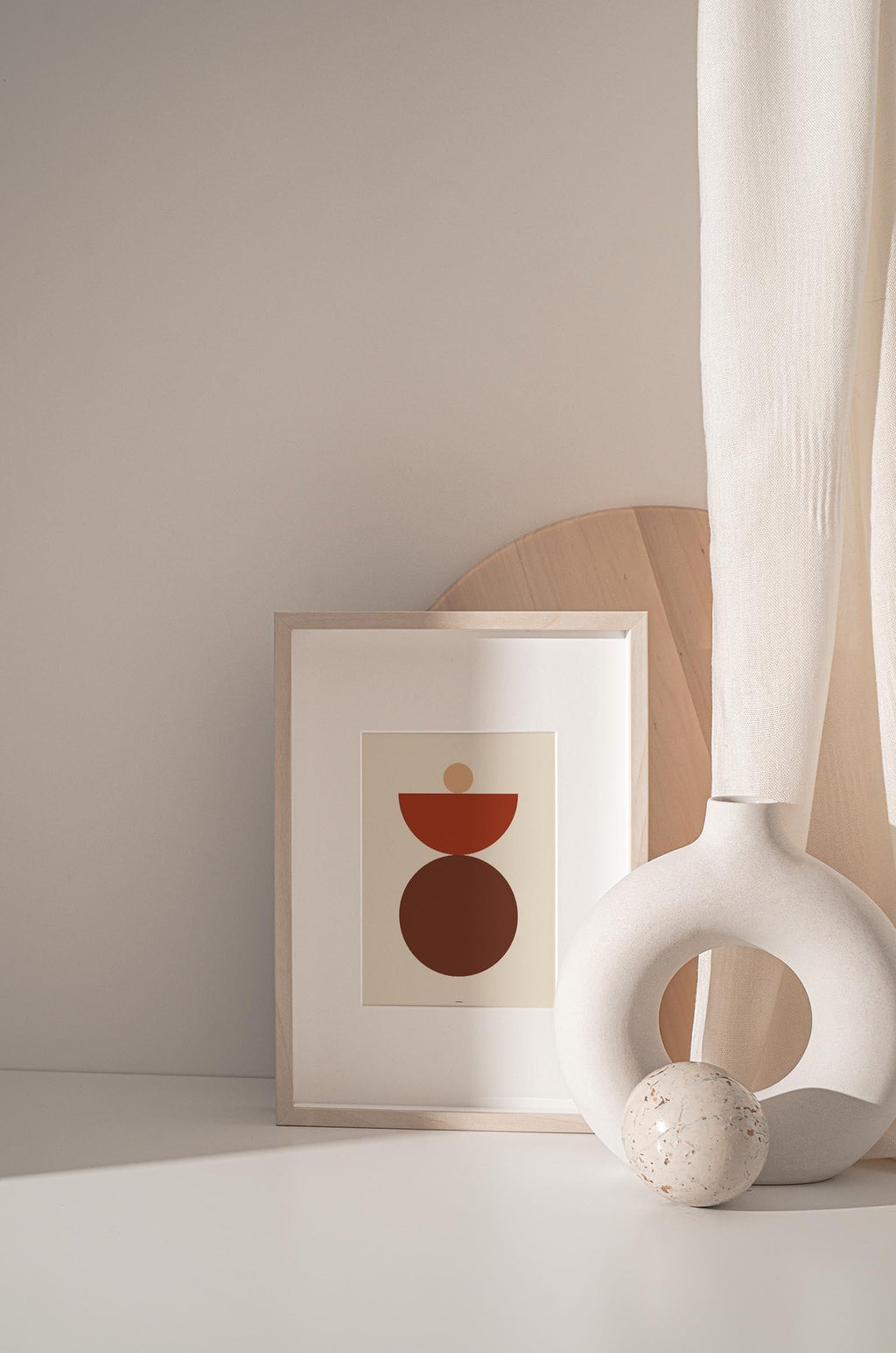 Abstract Shapes Vintage Red
