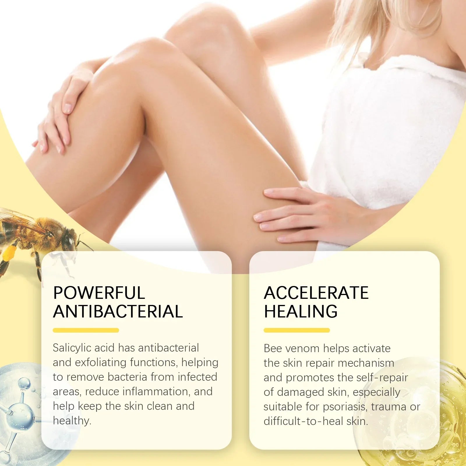 Bee Venom Body Cream 60g for Dry Skin Relief-2