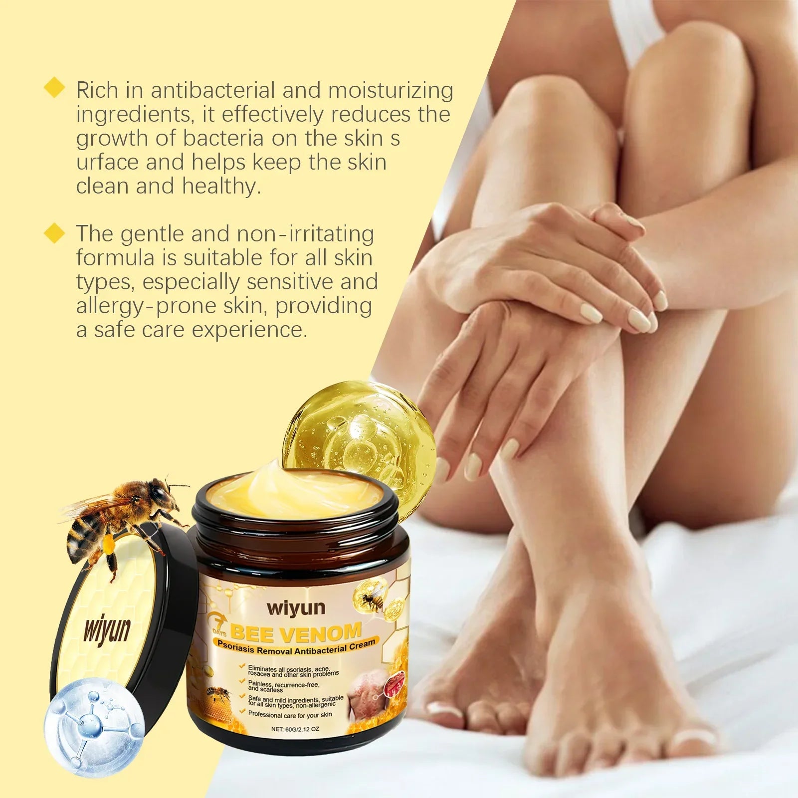 Bee Venom Body Cream 60g for Dry Skin Relief-3
