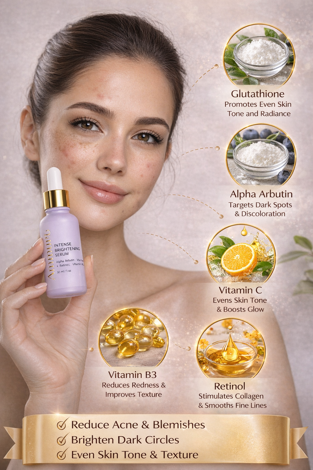 Kojic Acid & Alpha Arbutin Dark Spot Corrector Serum | Fade Hyperpigmentation | Ammuri