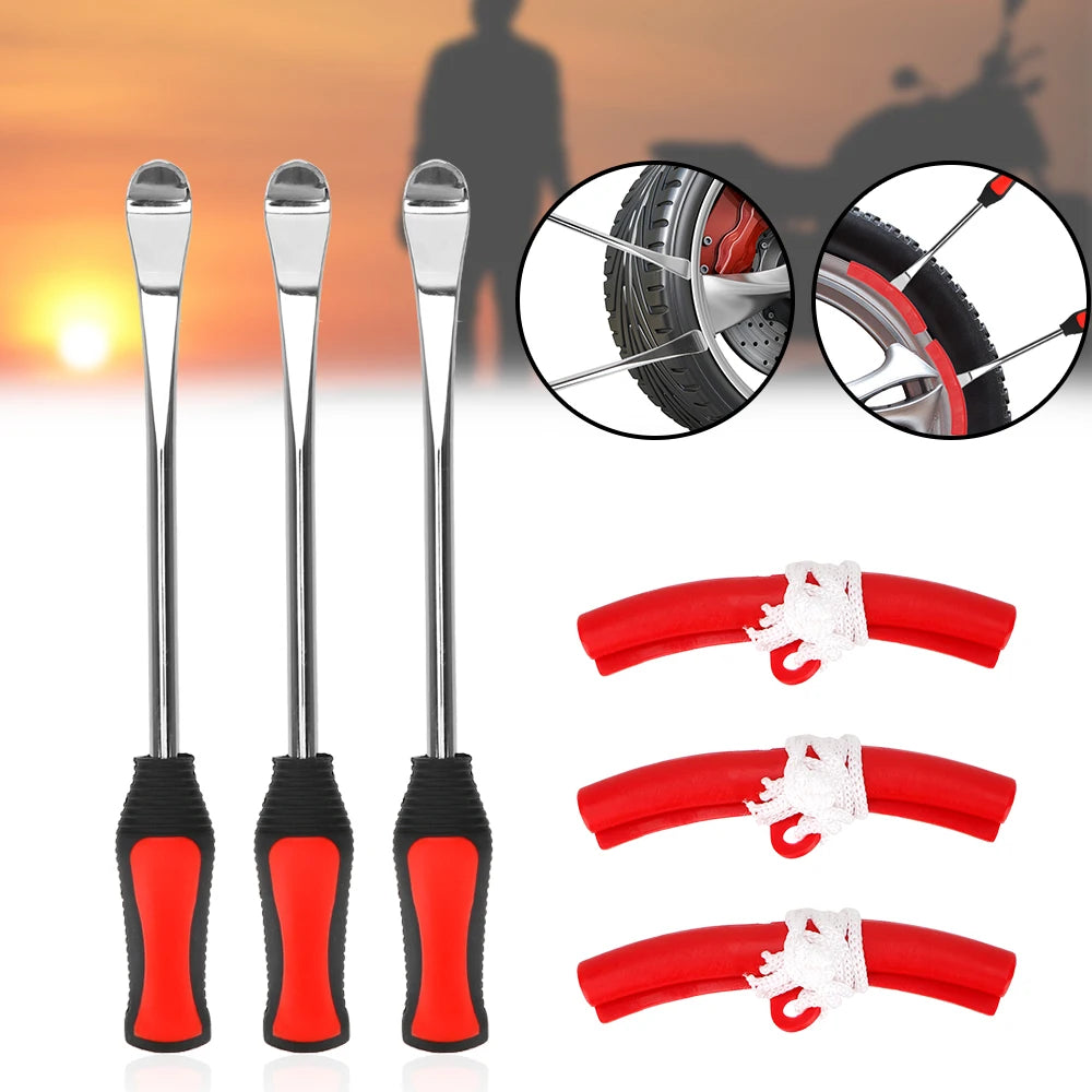 Palancas para cambio de neumáticos de bicicleta y motocicleta, kit de cucharas para neumáticos de automóviles, herramientas de palanca de cambio de neumáticos, protector de llanta, herramienta profesional de reparación de neumáticos