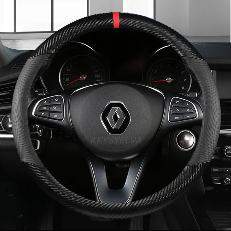 Funda de Volante de Cuero 38 cm – Renault Clio Megane Laguna Kadjar Koleos Scenic