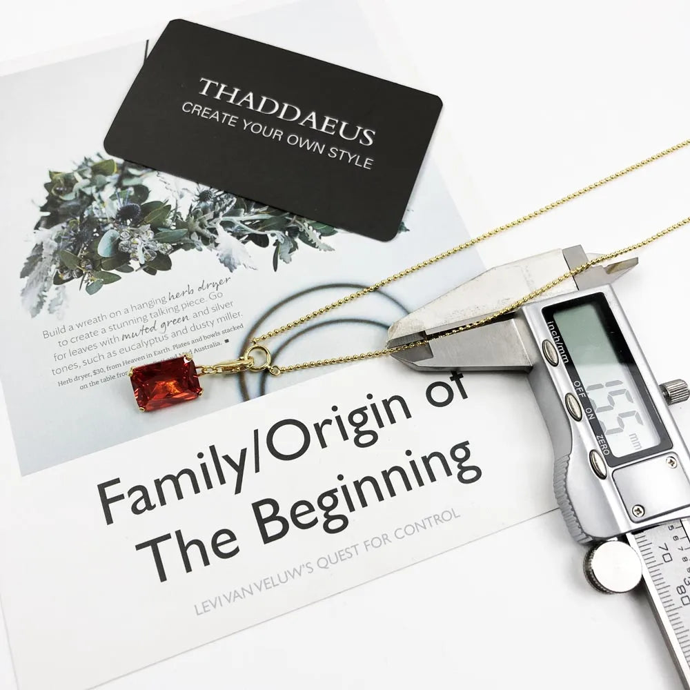 Charm Necklace Square Stone, Autumn New Fine Jewelry Highlight a Timeless Europe 925 Sterling Silver Bijoux Gift For Women
