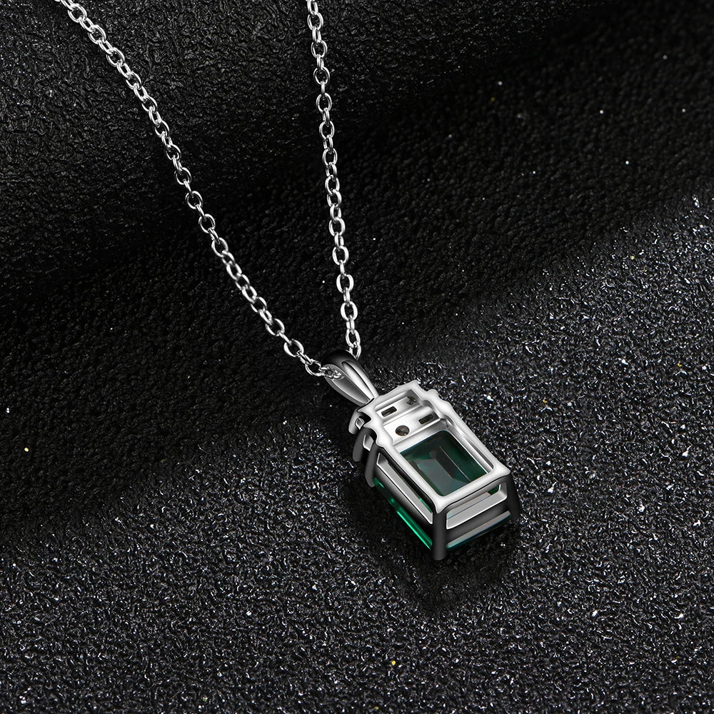 CHARMING Sparkling 2.0CT Created Emerald Pendant Necklace Octagon Shape S925 Silver Fashion Fine Party Jewelry With Certificate