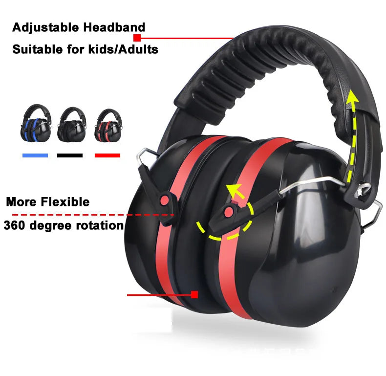 Foldable Anti-Noise Ear Muffs, Sound Reduction Hearing Protection for Work and Shooting