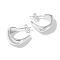 Dylam Personalized Unique Design 925 Sterling Silver Rhodium Plated C Shape Dainty Stud Earrings for Women Jewelry Jewellery
