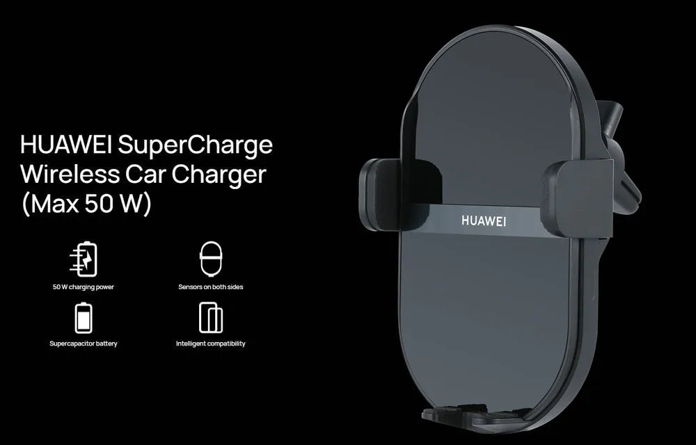 Huawei SuperCharge Wireless Car Charger 50W Max Intelligent Both Side Sensor Mounting Dual Charging 3D Cooling Fast Charger