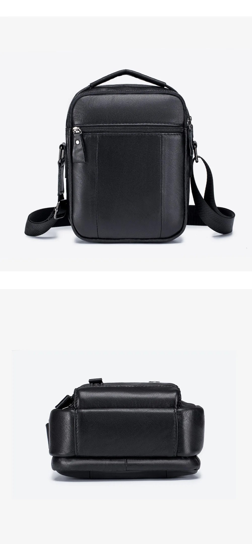 Men's 100% Genuine Leather Shoulder Bag – Compact Crossbody Handbag