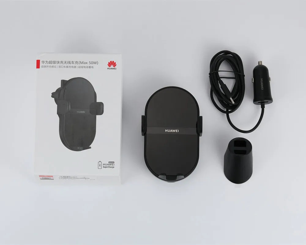 Huawei SuperCharge Wireless Car Charger 50W Max Intelligent Both Side Sensor Mounting Dual Charging 3D Cooling Fast Charger