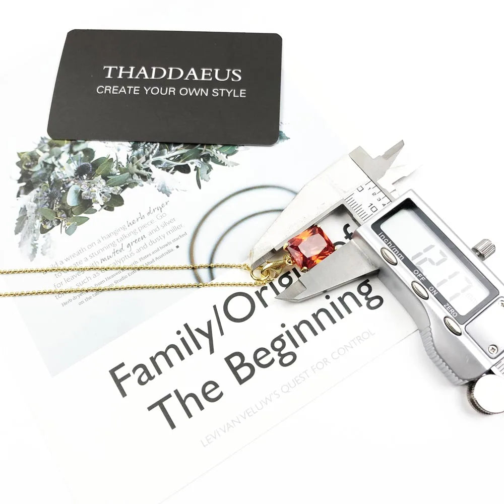 Charm Necklace Square Stone, Autumn New Fine Jewelry Highlight a Timeless Europe 925 Sterling Silver Bijoux Gift For Women