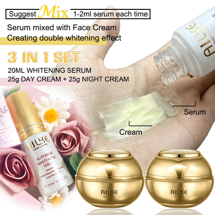 AILKE Brightening Skin Care Set – Even Skin Tone, Anti-Wrinkle & Dark Spot Corrector for All Skin Types