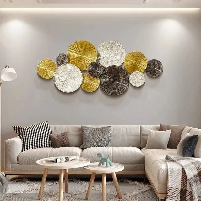 137*59cm Nordic Light Luxury Metal Decoration Wall Pendant Home Decor Iron Art Wall Hanging Model Room Wall Decoration
