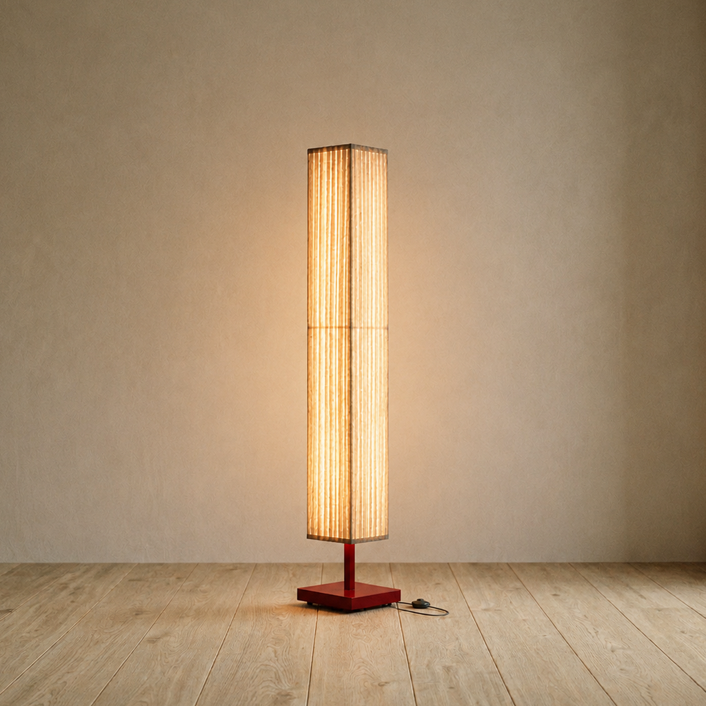 Modern Fabric Column Floor Lamp with Pleated Shade