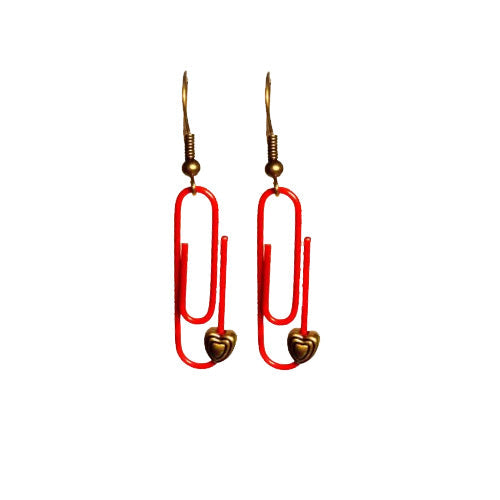 Red Personalised Paperclip Earrings | by lovedbynlanla