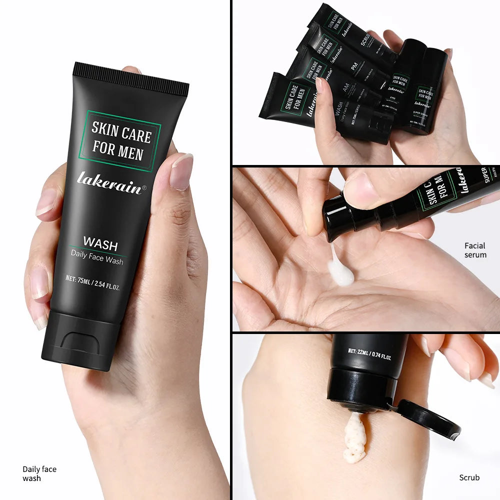 Men's Skin Care Kit – 3-in-1 Face Wash, Moisturiser & Eye Cream Daily Set
