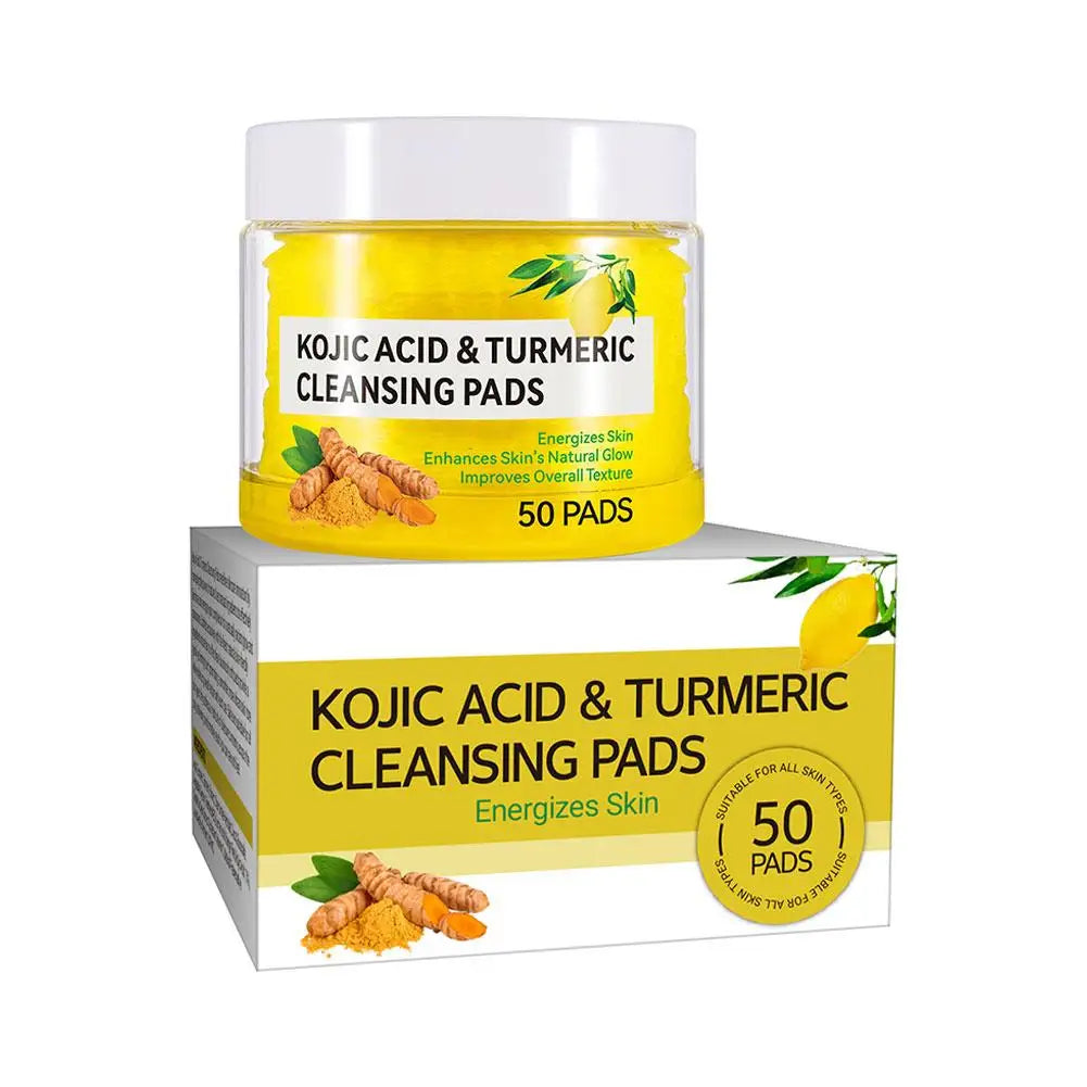 Turmeric & Lemon Skincare Series – Soap, Cleansing Pad, Face Cream & Serum for All Skin Types