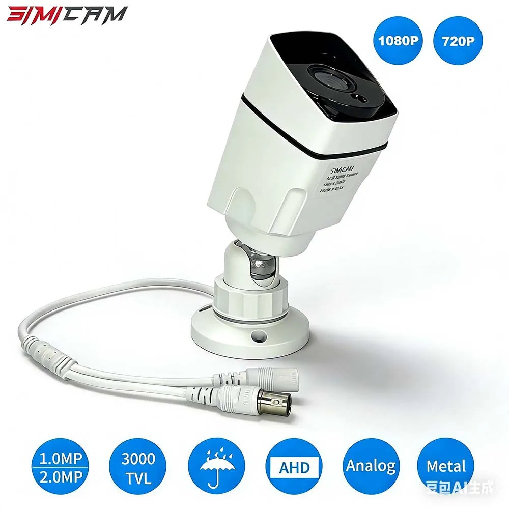 HD 720p/1080p AHD Analog Security Camera Night Vision DVR CCD For Outdoor Indoor Waterproof Home Office CCTV Surveillance Camera