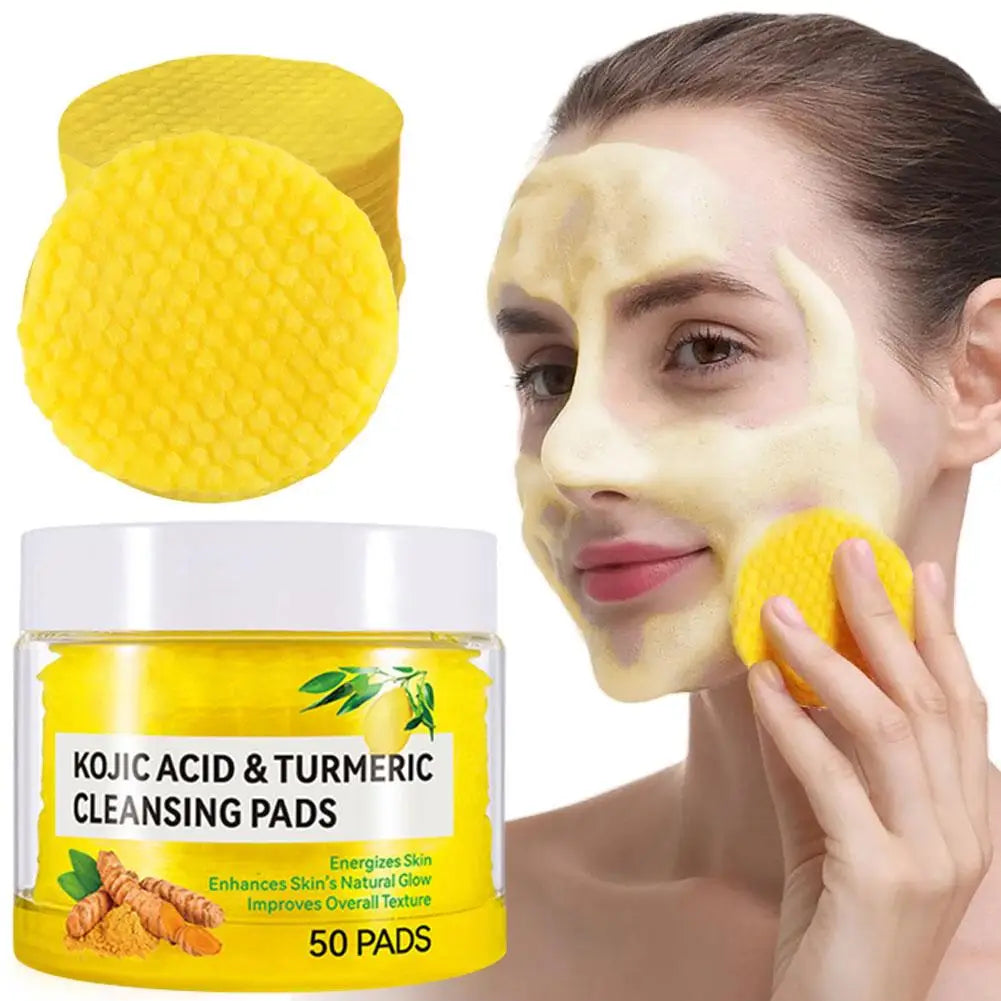 Turmeric & Lemon Skincare Series – Soap, Cleansing Pad, Face Cream & Serum for All Skin Types