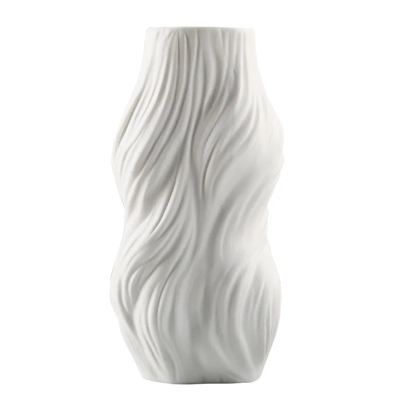 Simple European home decor ornaments, white ceramic vases, living room wine cabinets, dried flower crafts, flower utensils