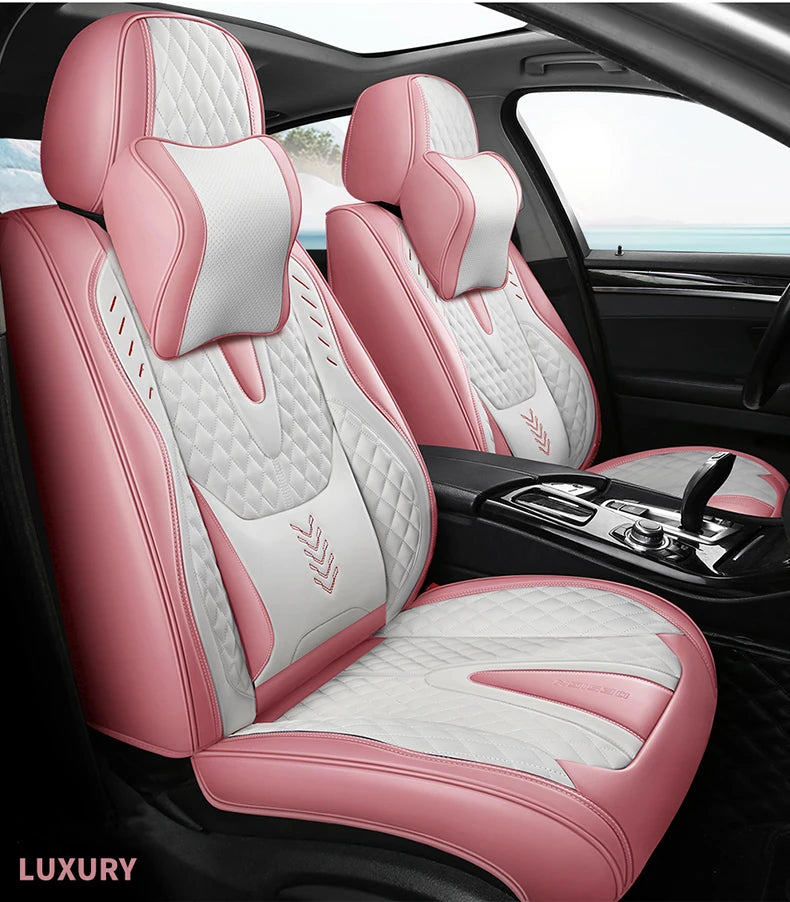 Universal Car Seat Covers  Full Covered Durable Leather Seat Cushion for 90% Sedan SUV 8 Colors Set Include Front and Rear Cover