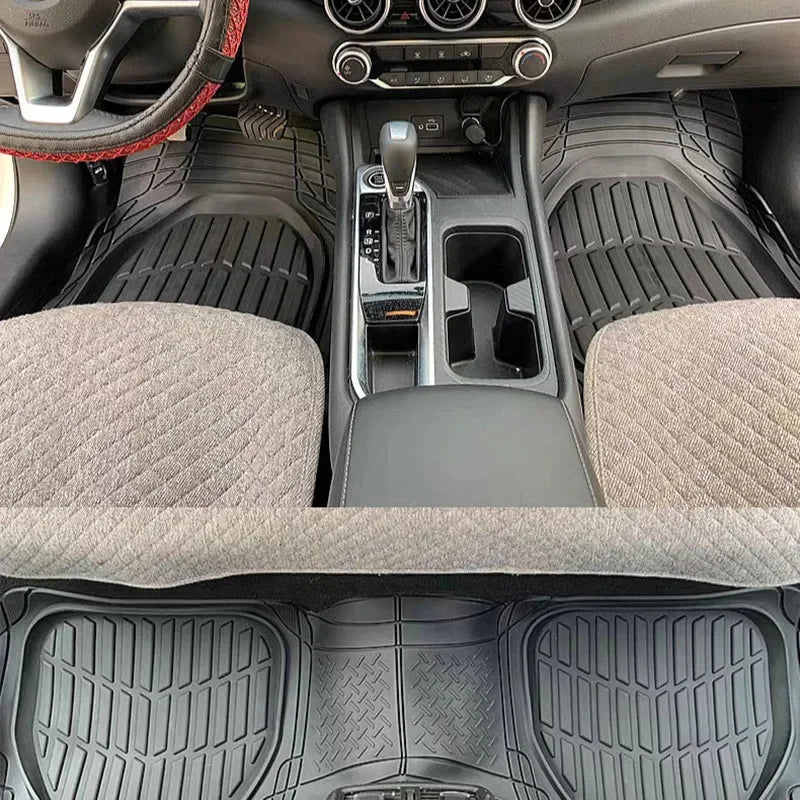 Juego de 3 tapetes universales para coche, de goma resistente con diseño de plato hondo, para coche, SUV, camioneta y furgoneta, protección para todo tipo de clima