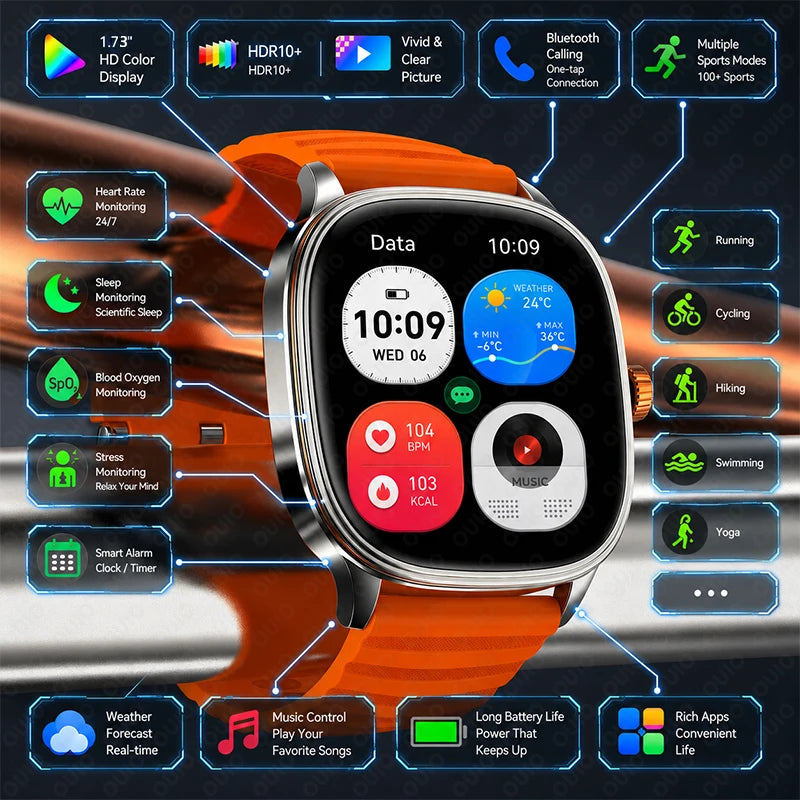 1.39-Inch AMOLED Smartwatch with NFC, Bluetooth Calling & 100 Sports Modes
