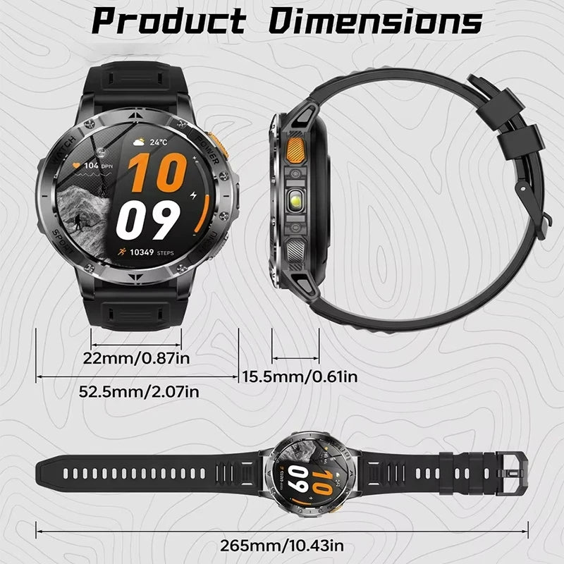 1.7-Inch IPS Smartwatch with Bluetooth Calls, SOS & 120+ Sports Modes
