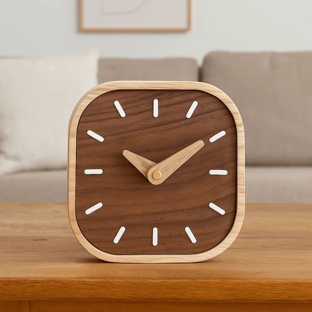 Home Decoration Retro Tabletop Clock Exquisite Decorative Bedside Table Clock Wooden Silent Clocks Home Decor