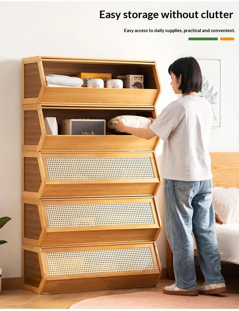 Modern Storage Cabinet Bookcase – Display Dresser with Adjustable Shelves & Doors