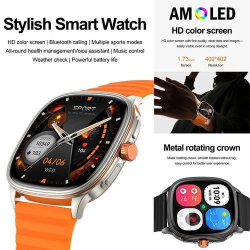 1.39-Inch AMOLED Smartwatch with NFC, Bluetooth Calling & 100 Sports Modes