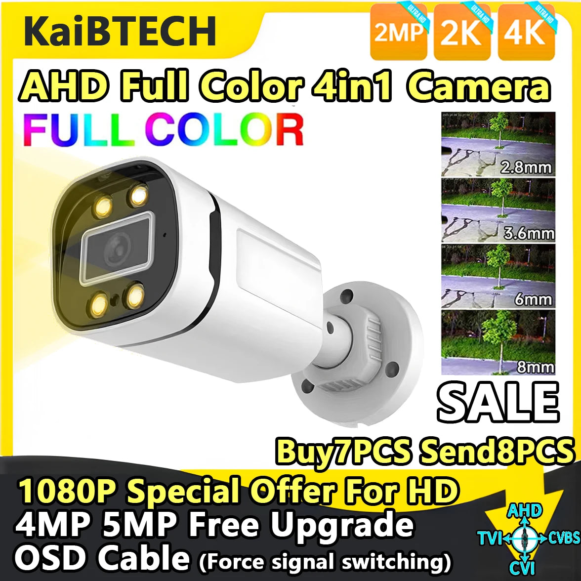 AHD 5MP CCTV Security Camera, Outdoor Weatherproof Bullet with Night Vision