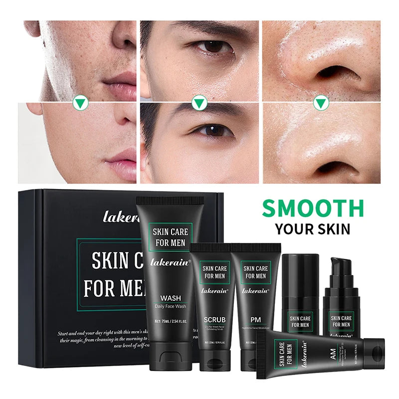 Men's Skin Care Kit – 3-in-1 Face Wash, Moisturiser & Eye Cream Daily Set