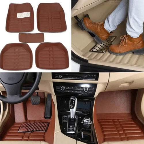 5pcs Universal Car Auto Floor Mats FloorLiner Front&Rear Carpet All Weather Mat