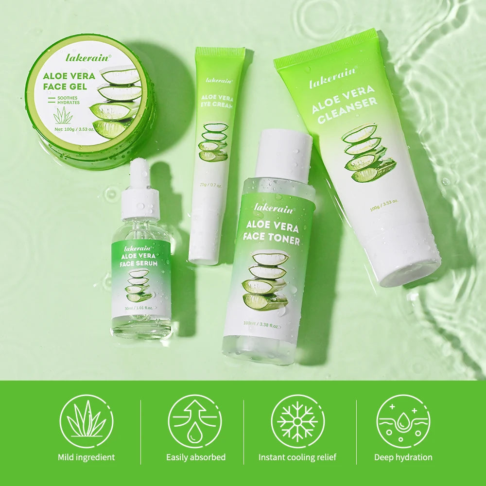 Aloe Vera Skin Care Set – 6-in-1 Deep Moisturising, Brightening & Nourishing Kit
