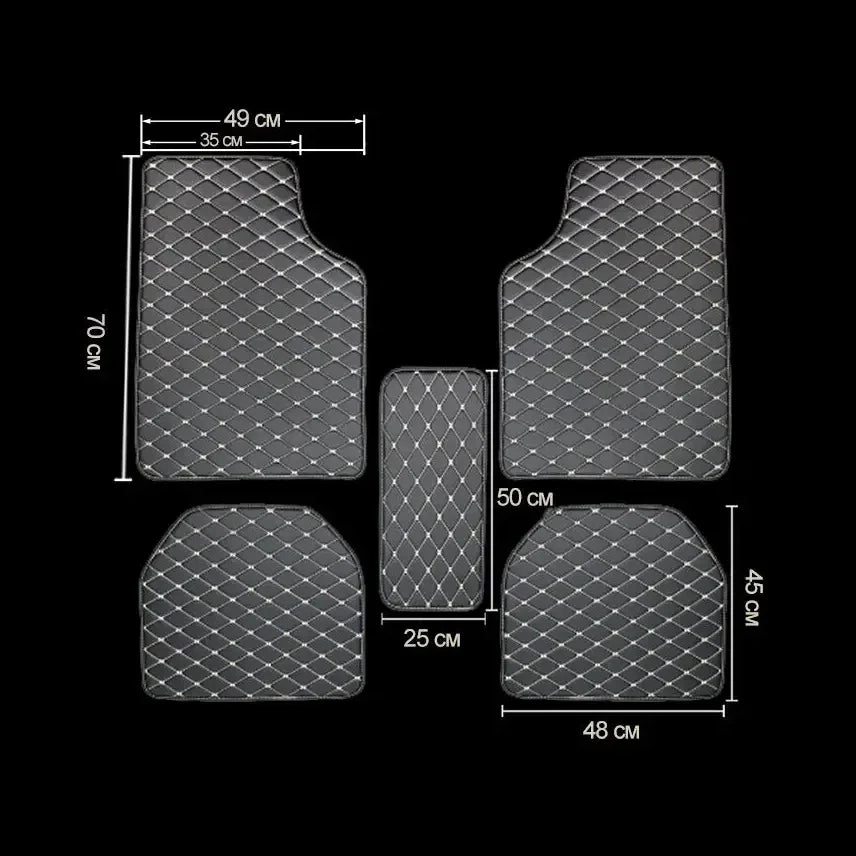 Alfombrillas de coche 5 piezas – Juego completo de cuero PU impermeable