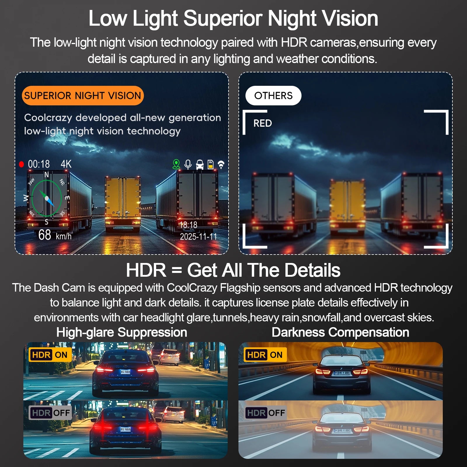 ADAS Dash Cam 4K+2.5K GPS WIFI 24H Night Vision Mini Optional Rear Lens Dashcam Car DVR Video Recorder Camera For Car Black Box