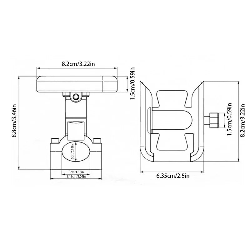 Soporte para teléfono de motocicleta y bicicleta, giratorio 360°, de aleación de aluminio para manillar, soporte para teléfono móvil para espejo retrovisor