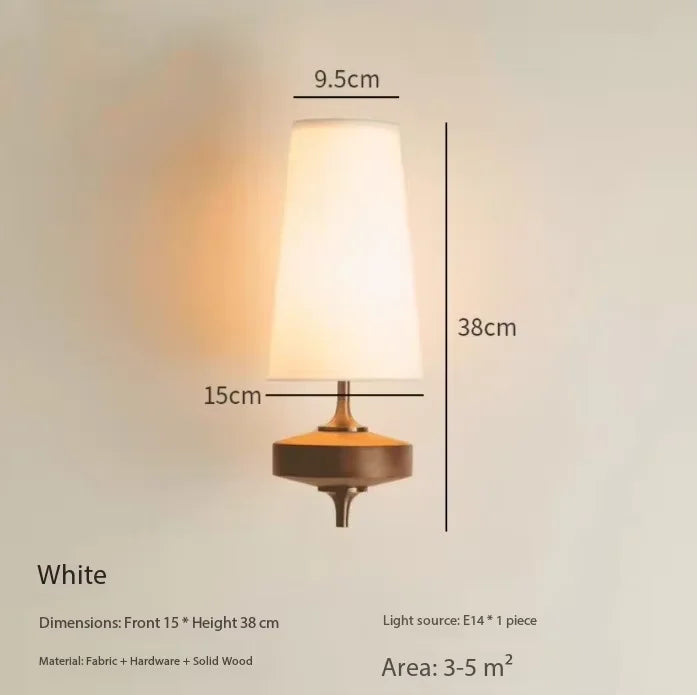 Modern Nordic Wall Lamp – Vintage Solid Wood Retro Luxury Bedside Light