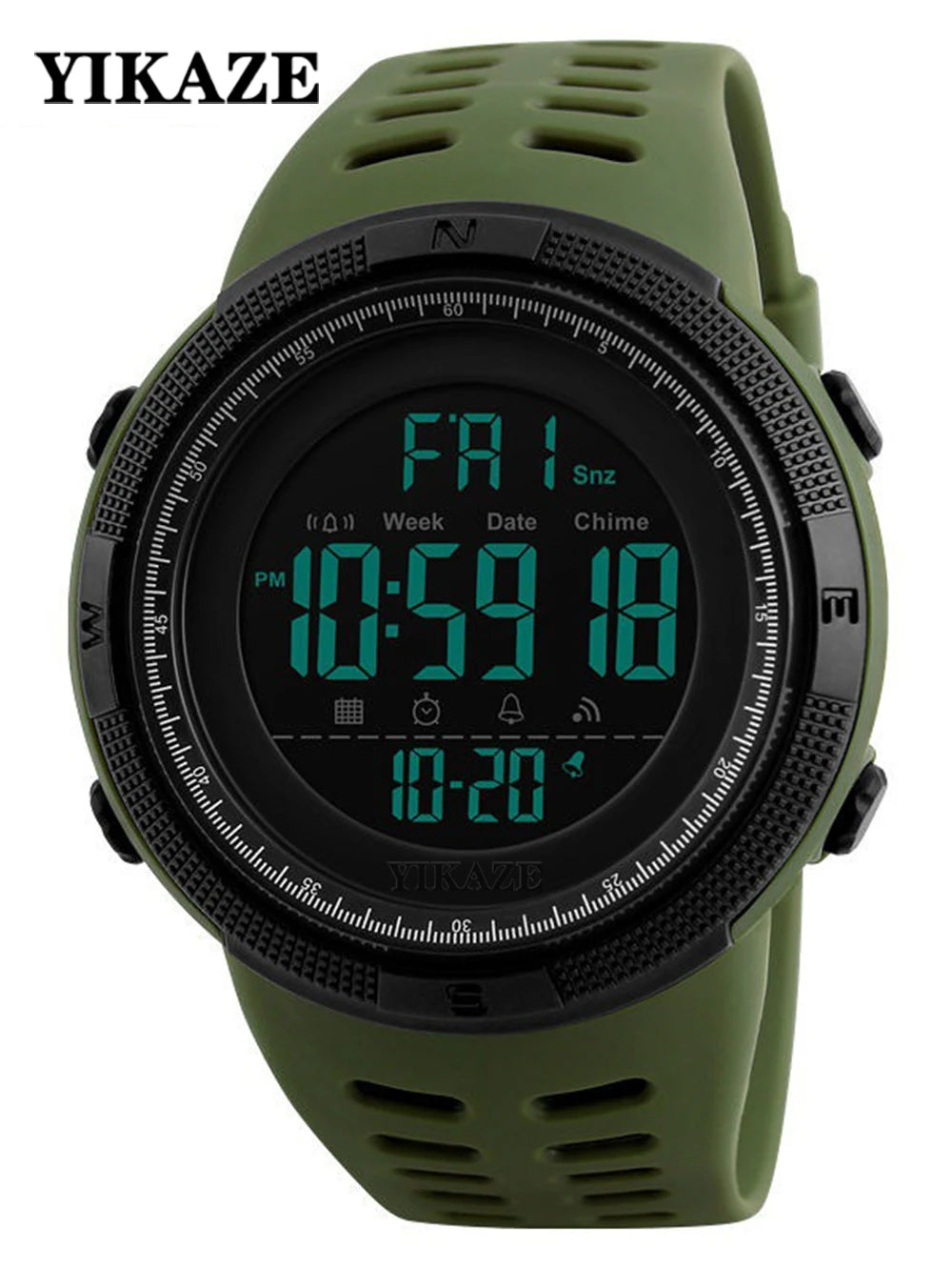 Men's Sport Digital Watch, Big Dial Luminous Waterproof Military Electronic Wristwatch