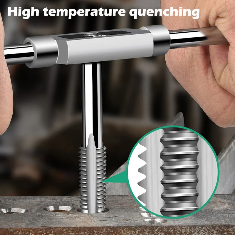 6/8-Piece Manual Tap Wrench Set – HSS Right-Hand Thread Tool