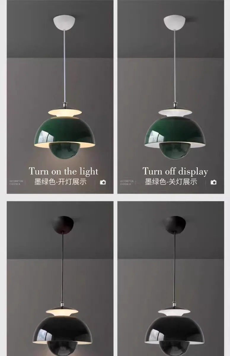 Nordic Semicircle Pendant Light – Modern Hanging Lamp for Living Room & Bedroom