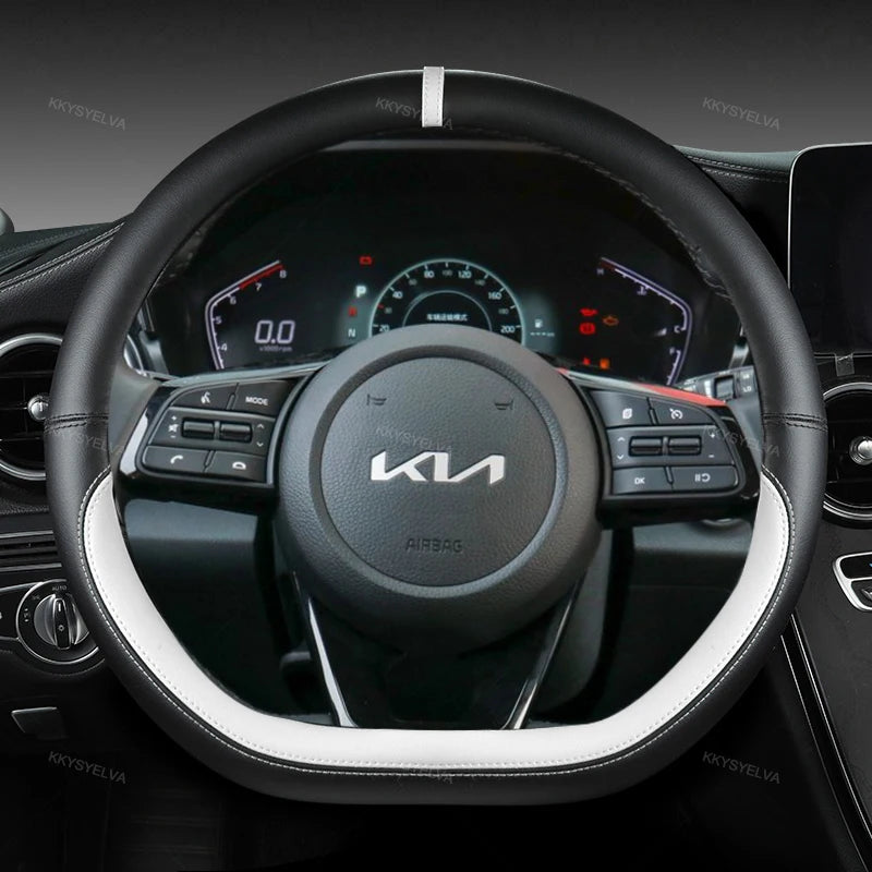 Steering Wheel Cover 38cm Leather – Kia Sportage Ceed Rio Sorento K2-K5