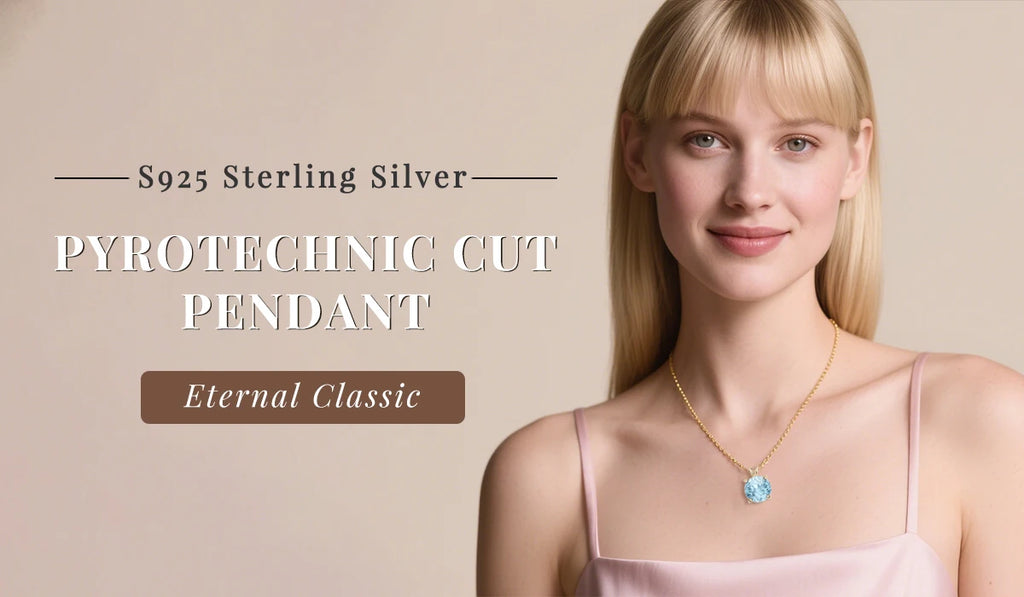 S925 sterling silver sparkle Pyrotechnic cut Cubic Zirconia pendant necklace for women fine jewelry simple classic colorful