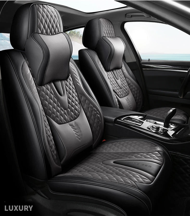 Universal Car Seat Covers  Full Covered Durable Leather Seat Cushion for 90% Sedan SUV 8 Colors Set Include Front and Rear Cover