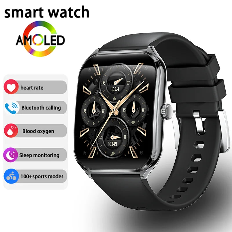 1.96-Inch AMOLED Smartwatch with Bluetooth Calling – Always-On Display