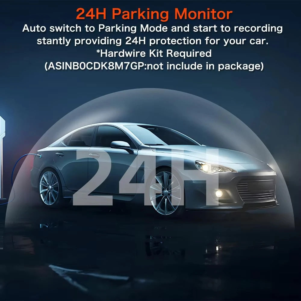 1080P Dash Cam for Cars Car Camera Dash Cam WIFI Camera for Car Front and Rear Dash Camera Black Box 24H Parking Mode Recorder