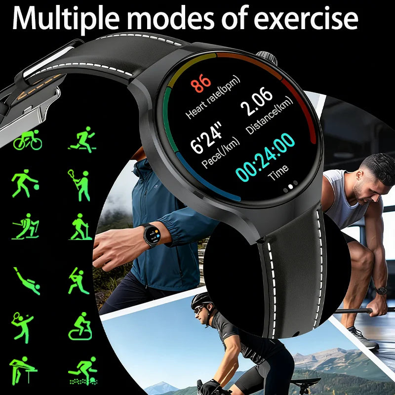 New Men's Smart Watch ,Health Monitor ,Bluetooth Call ,1000mAh Battery large battery,LED Flashlight ,100+Sport Mode Smart Watch